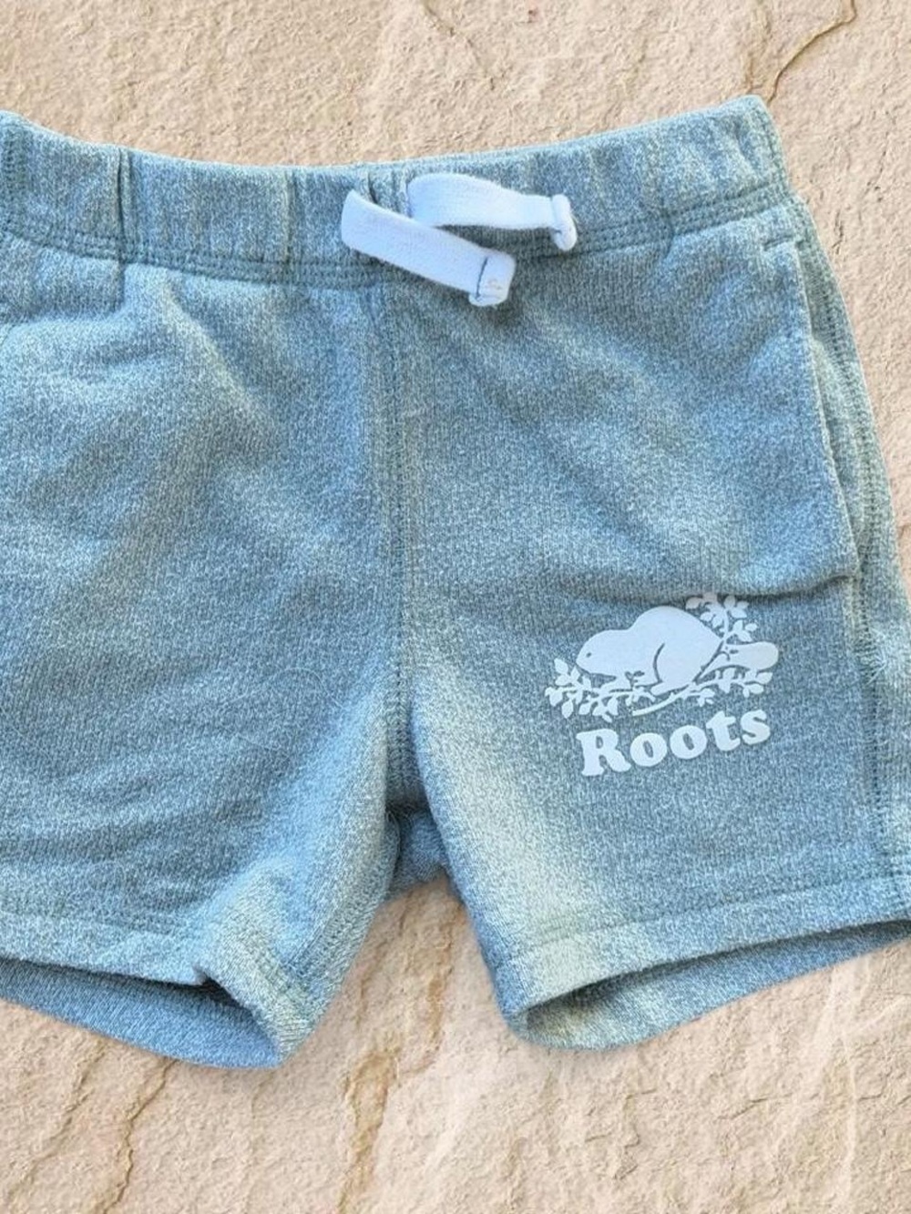 Roots Kids Light Blue Terry Shorts Boys 3T